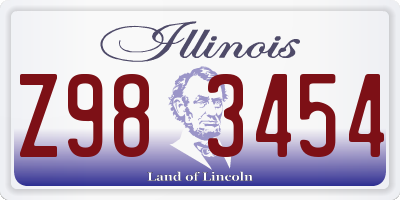 IL license plate Z983454