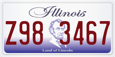 IL license plate Z983467
