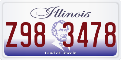 IL license plate Z983478