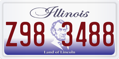 IL license plate Z983488