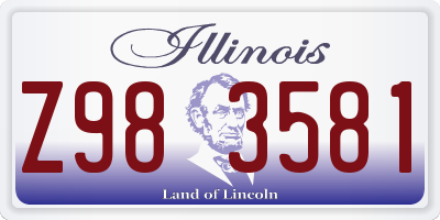 IL license plate Z983581