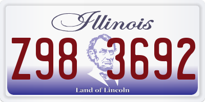 IL license plate Z983692