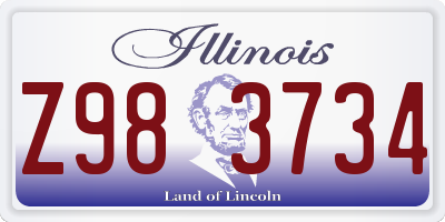 IL license plate Z983734