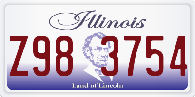 IL license plate Z983754
