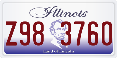 IL license plate Z983760