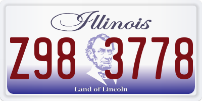 IL license plate Z983778