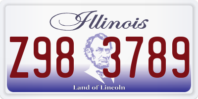 IL license plate Z983789