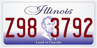 IL license plate Z983792