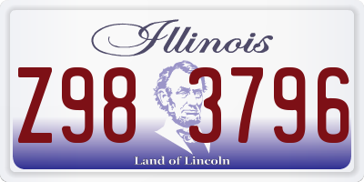 IL license plate Z983796