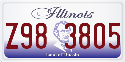IL license plate Z983805