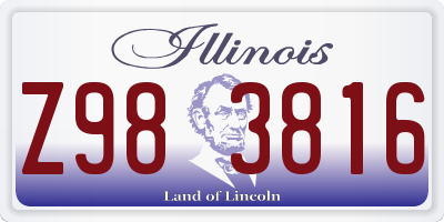 IL license plate Z983816