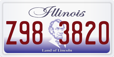 IL license plate Z983820