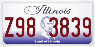 IL license plate Z983839