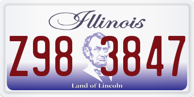 IL license plate Z983847