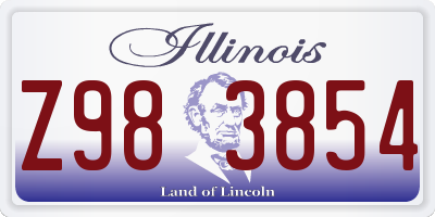 IL license plate Z983854