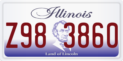 IL license plate Z983860