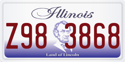 IL license plate Z983868