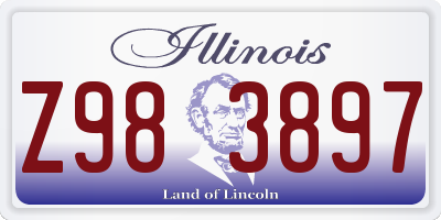 IL license plate Z983897