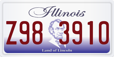 IL license plate Z983910