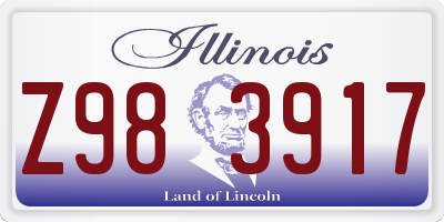 IL license plate Z983917