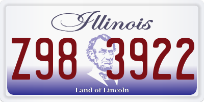 IL license plate Z983922