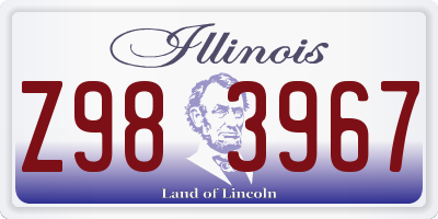 IL license plate Z983967