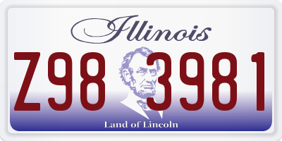 IL license plate Z983981