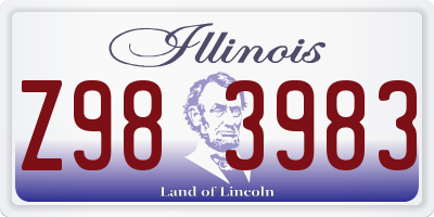 IL license plate Z983983