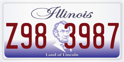 IL license plate Z983987