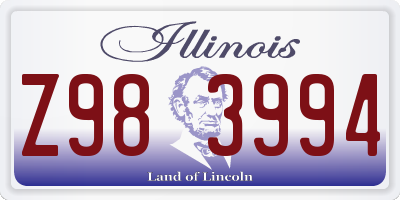 IL license plate Z983994