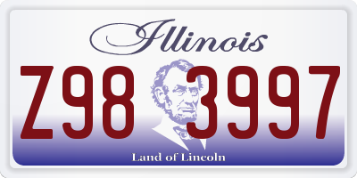 IL license plate Z983997