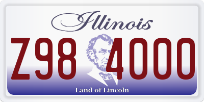 IL license plate Z984000