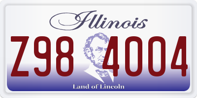 IL license plate Z984004