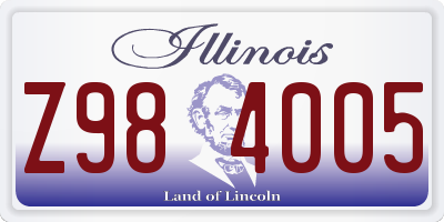 IL license plate Z984005