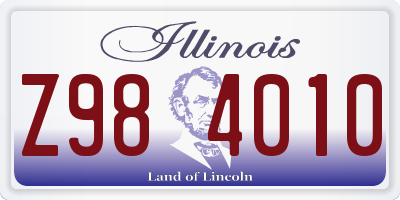 IL license plate Z984010