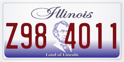 IL license plate Z984011