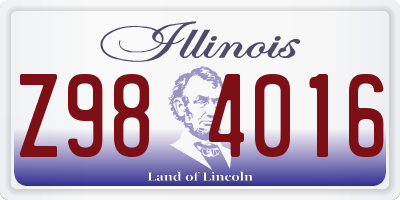 IL license plate Z984016