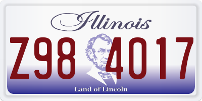 IL license plate Z984017