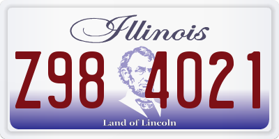 IL license plate Z984021
