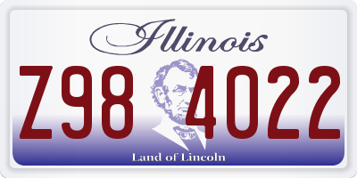 IL license plate Z984022