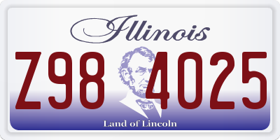 IL license plate Z984025