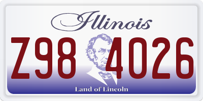 IL license plate Z984026