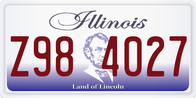 IL license plate Z984027