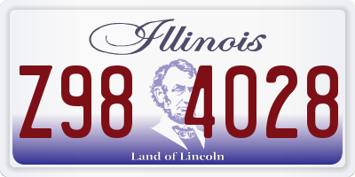 IL license plate Z984028