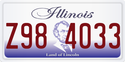 IL license plate Z984033