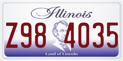 IL license plate Z984035