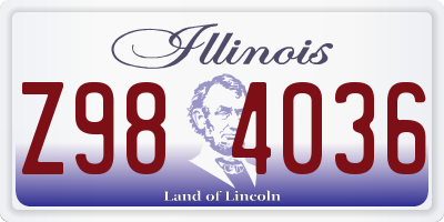 IL license plate Z984036