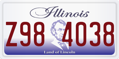 IL license plate Z984038