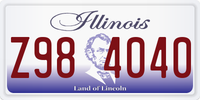 IL license plate Z984040