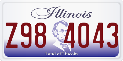 IL license plate Z984043